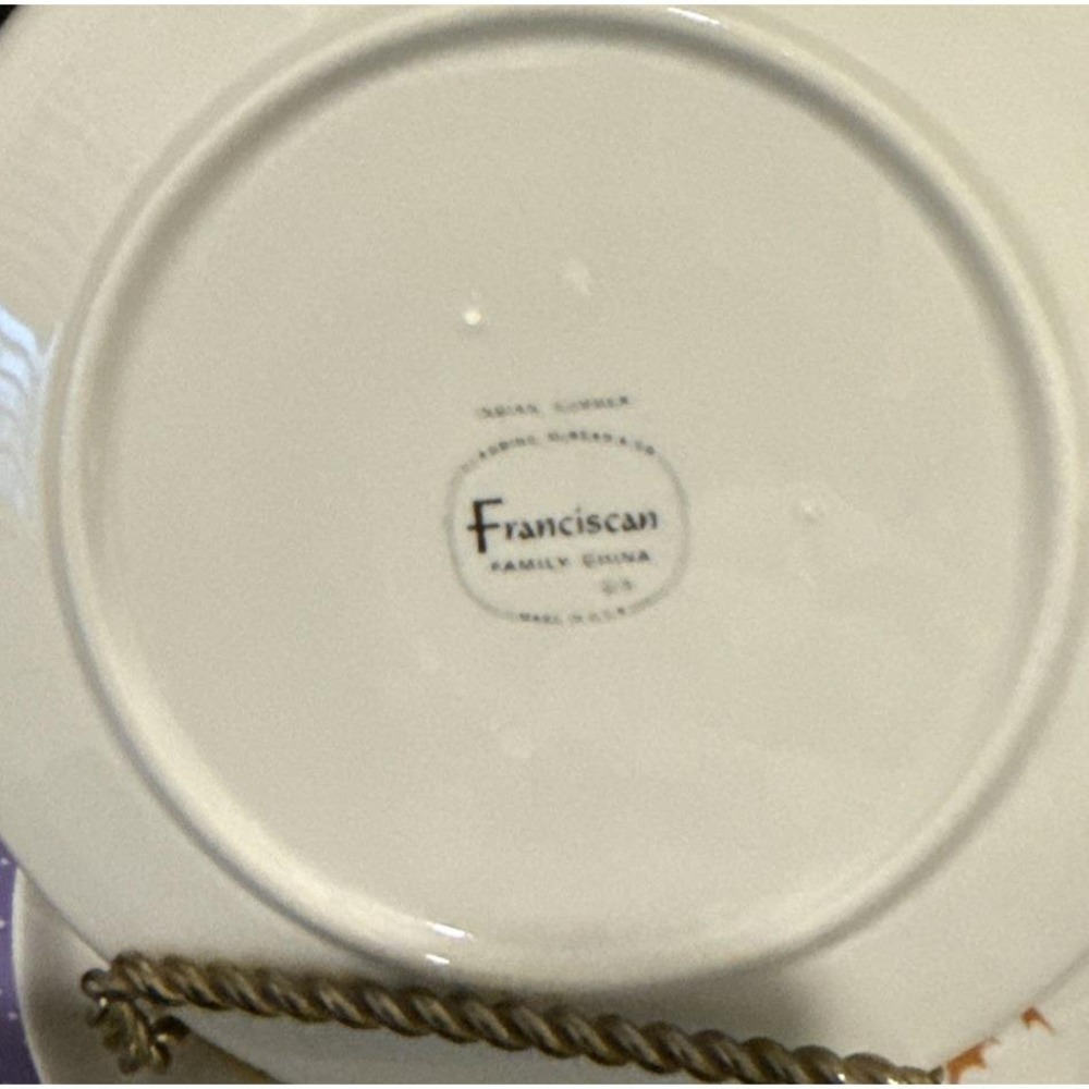 Franciscan Indian‎ Summer Fall Leaves Set Of 6 Bread Butter Plates Vintage 6" - Picture 3 of 3